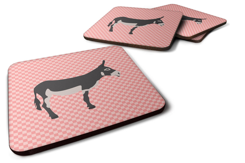 American Mammoth Jack Donkey Pink Check Foam Coaster  BB7844FC