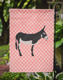American Mammoth Jack Donkey Pink Check Garden Flag - Outdoor Decorative Yard Flag