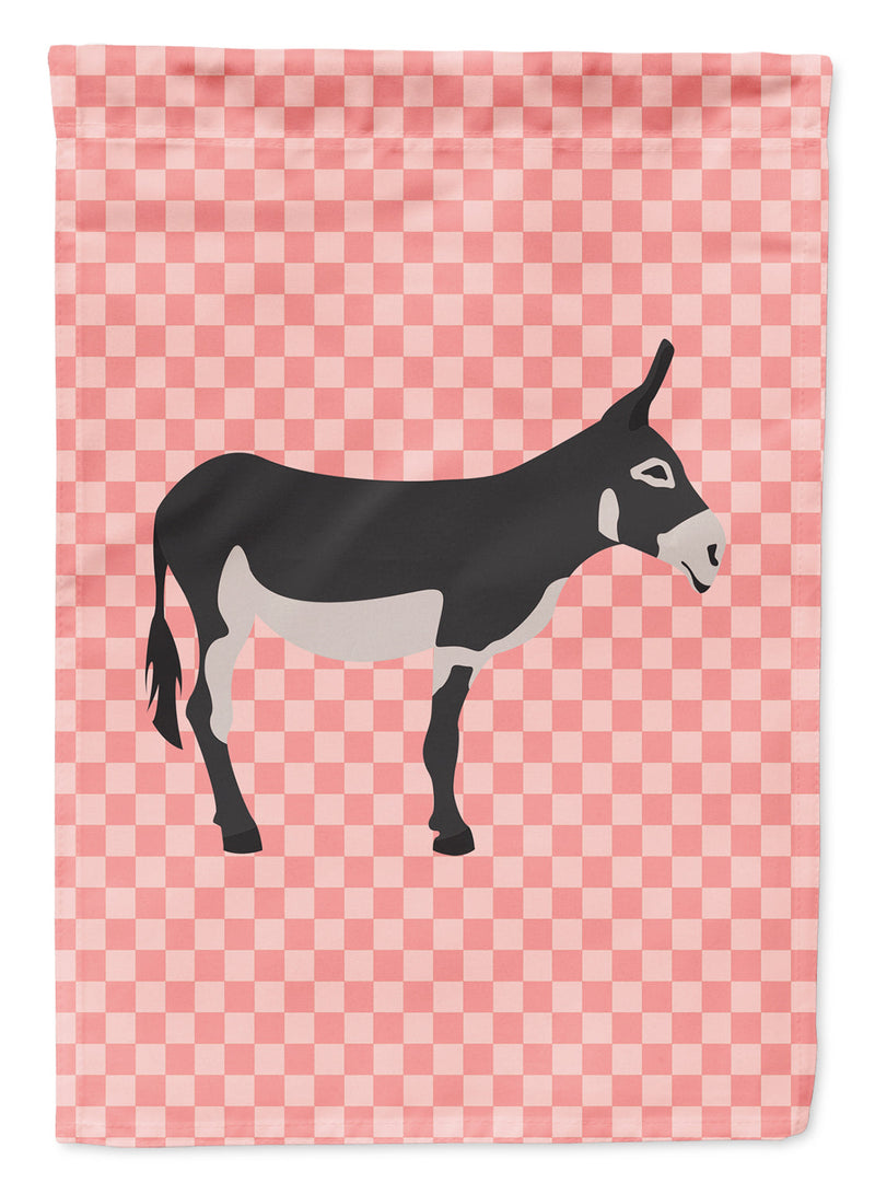 American Mammoth Jack Donkey Pink Check Garden Flag - Outdoor Decorative Yard Flag