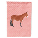 Mule Pink Check House Flag 28x40 Porch Sleeve Pole Decorative Outside Yard Banner Artwork Wall Hanging, Polyester
