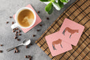 Mule Pink Check Foam Coasters Set of 4 Cup Coasters for Indoor Outdoor, Tabletop Protection, Anti Slip, Mouse pad Material