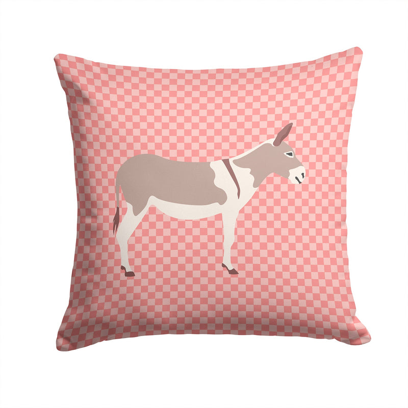 Australian Teamster Donkey Pink Check Fabric Decorative Pillow BB7846PW1414