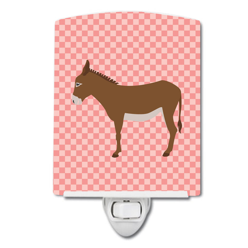 Cotentin Donkey Pink Check Ceramic Night Light BB7849CNL