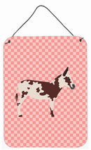 American Spotted Donkey Pink Check Wall or Door Hanging Prints BB7851DS1216