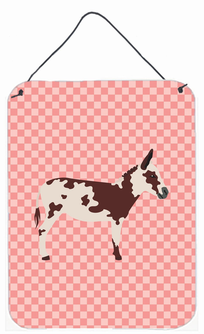 American Spotted Donkey Pink Check Wall or Door Hanging Prints BB7851DS1216