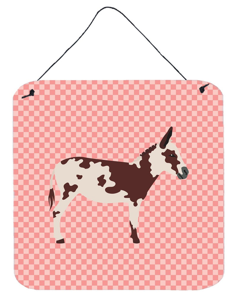 American Spotted Donkey Pink Check Wall or Door Hanging Prints BB7851DS66
