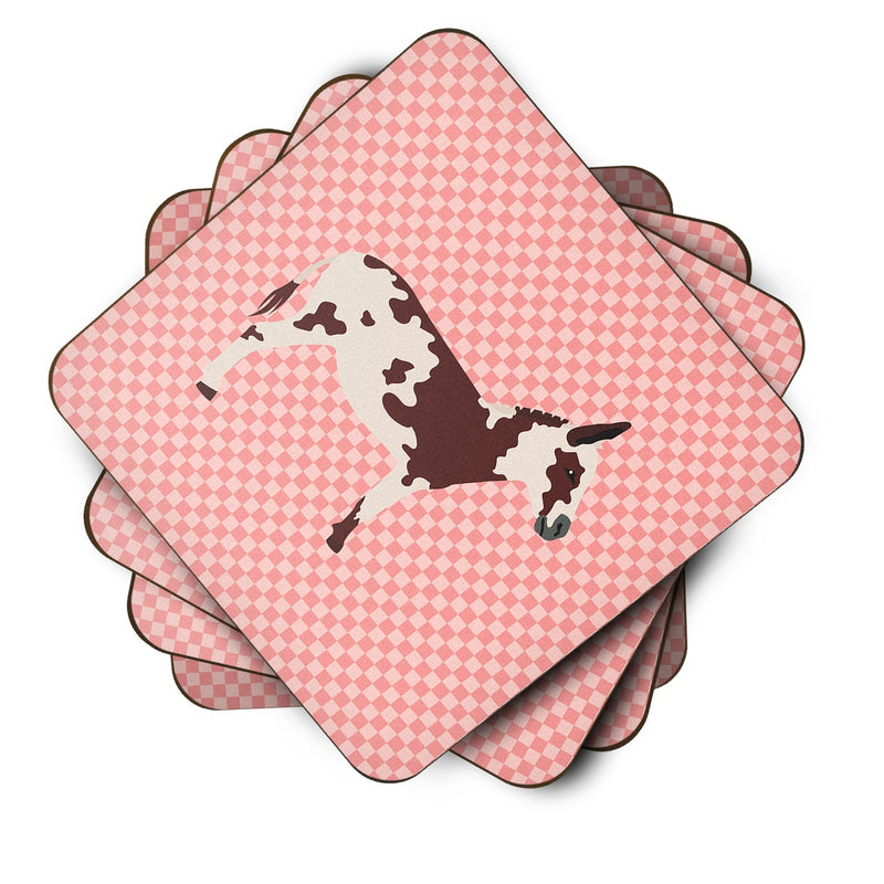 American Spotted Donkey Pink Check Foam Coaster  BB7851FC