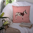 American Spotted Donkey Pink Check Throw Pillow - 14x14 Decorative Pillow – Art for Your Home & Patio BB7851PW1414