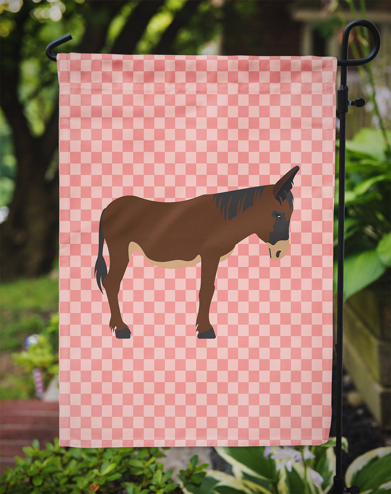 Zamorano-Leones Donkey Pink Check Flag Garden Size