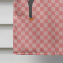 Catalan Donkey Pink Check House Flag 28x40 Porch Sleeve Pole Decorative Outside Yard Banner Artwork Wall Hanging, Polyester