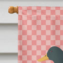 Rouen Duck Pink Check House Flag 28x40 Porch Sleeve Pole Decorative Outside Yard Banner Artwork Wall Hanging, Polyester