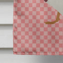 Rouen Duck Pink Check House Flag 28x40 Porch Sleeve Pole Decorative Outside Yard Banner Artwork Wall Hanging, Polyester