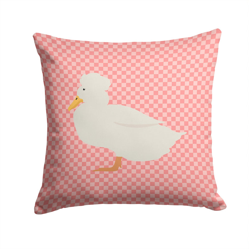 Crested Duck Pink Check Fabric Decorative Pillow BB7857PW1414