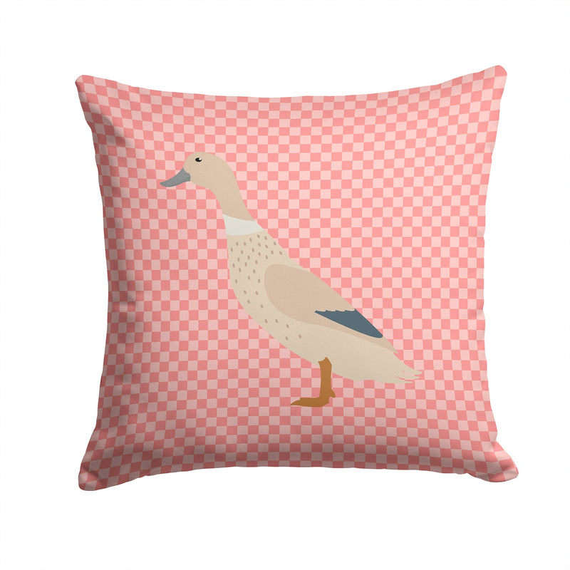 West Harlequin Duck Pink Check Fabric Decorative Pillow BB7858PW1414