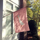 Bali Duck Pink Check House Flag 28x40 Porch Sleeve Pole Decorative Outside Yard Banner Artwork Wall Hanging, Polyester