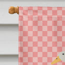 Bali Duck Pink Check House Flag 28x40 Porch Sleeve Pole Decorative Outside Yard Banner Artwork Wall Hanging, Polyester