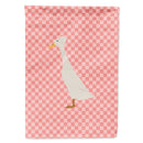Bali Duck Pink Check House Flag 28x40 Porch Sleeve Pole Decorative Outside Yard Banner Artwork Wall Hanging, Polyester