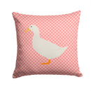 American Pekin Duck Pink Check Throw Pillow - 14x14 Decorative Pillow – Art for Your Home & Patio BB7860PW1414
