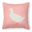 American Pekin Duck Pink Check Fabric Decorative Pillow BB7860PW1818