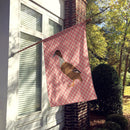 Dutch Hook Bill Duck Pink Check House Flag 28x40 Porch Sleeve Pole Decorative Outside Yard Banner Artwork Wall Hanging, Polyester