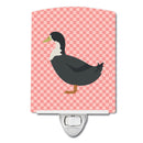 Blue Swedish Duck Pink Check Ceramic Night Light BB7862CNL