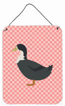 Blue Swedish Duck Pink Check Wall or Door Hanging Prints BB7862DS1216