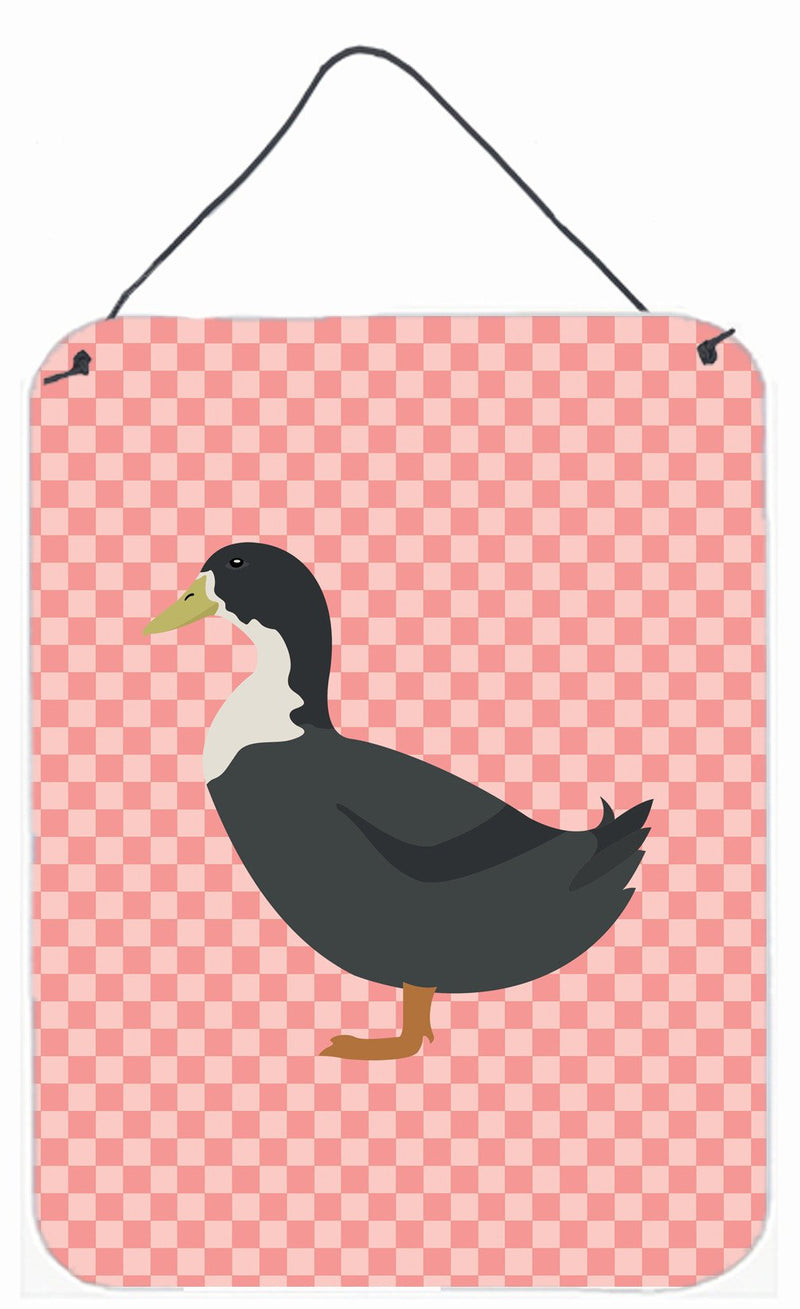 Blue Swedish Duck Pink Check Wall or Door Hanging Prints BB7862DS1216