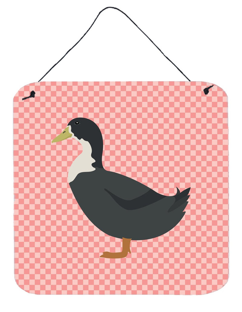 Blue Swedish Duck Pink Check Wall or Door Hanging Prints