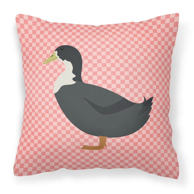 Blue Swedish Duck Pink Check Fabric Decorative Pillow BB7862PW1818