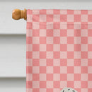 Muscovy Duck Pink Check House Flag 28x40 Porch Sleeve Pole Decorative Outside Yard Banner Artwork Wall Hanging, Polyester