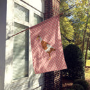 Indian Runner Duck Pink Check House Flag 28x40 Porch Sleeve Pole Decorative Outside Yard Banner Artwork Wall Hanging, Polyester