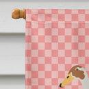 Indian Runner Duck Pink Check House Flag 28x40 Porch Sleeve Pole Decorative Outside Yard Banner Artwork Wall Hanging, Polyester