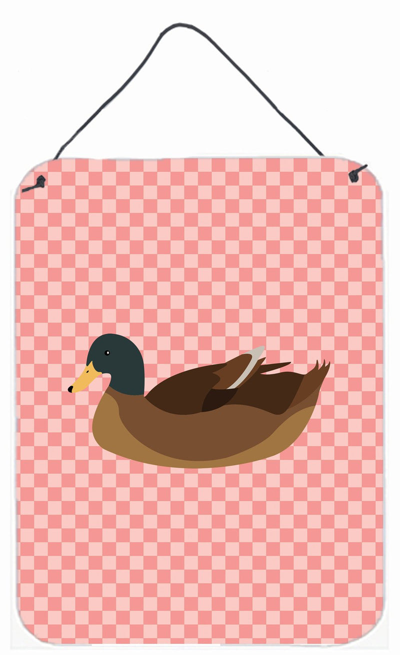 Khaki Campbell Duck Pink Check Wall or Door Hanging Prints BB7866DS1216