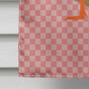 Silver Bantam Duck Pink Check House Flag 28x40 Porch Sleeve Pole Decorative Outside Yard Banner Artwork Wall Hanging, Polyester
