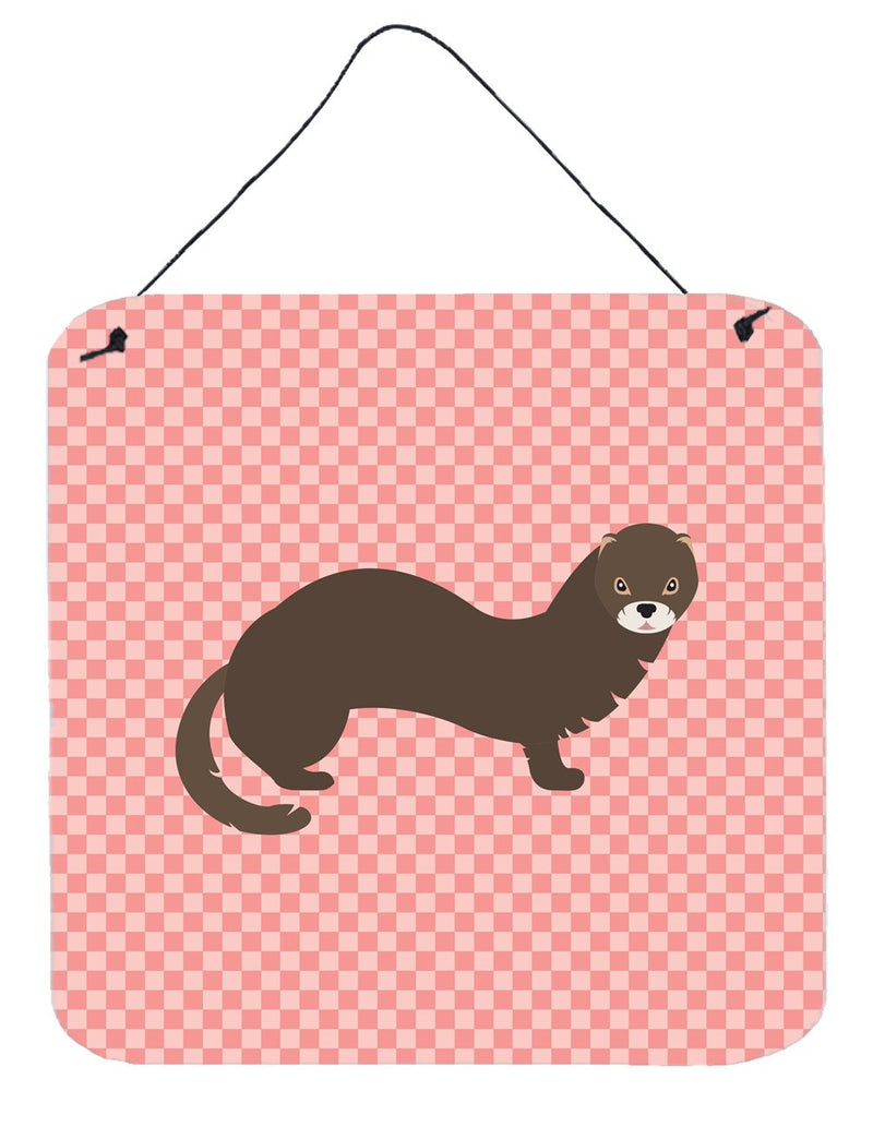 Russian or European Mink Pink Check Wall or Door Hanging Prints BB7868DS66