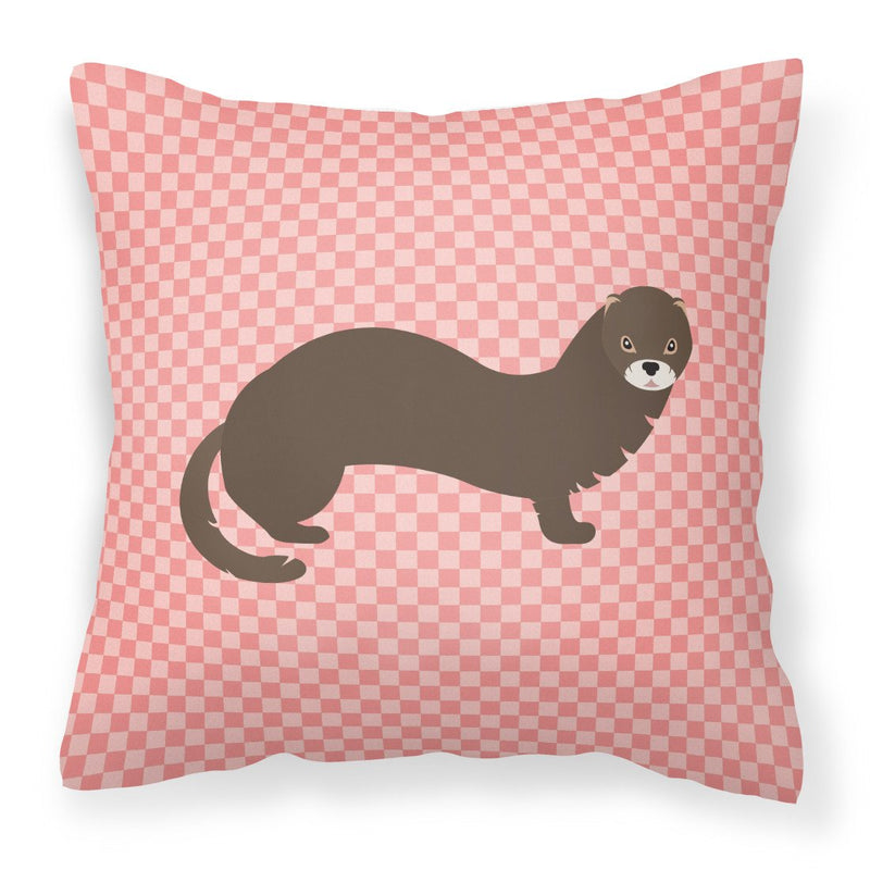 Russian or European Mink Pink Check Fabric Decorative Pillow BB7868PW1818