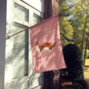 Weasel Pink Check House Flag 28x40 Porch Sleeve Pole Decorative Outside Yard Banner Artwork Wall Hanging, Polyester