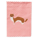 Weasel Pink Check House Flag 28x40 Porch Sleeve Pole Decorative Outside Yard Banner Artwork Wall Hanging, Polyester