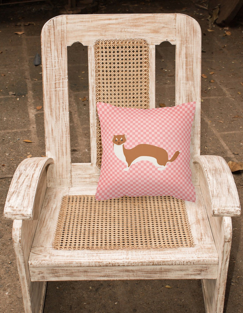 Weasel Pink Check Fabric Decorative Pillow BB7870PW1818