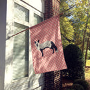 Silver Fox Pink Check House Flag 28x40 Porch Sleeve Pole Decorative Outside Yard Banner Artwork Wall Hanging, Polyester