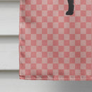Silver Fox Pink Check House Flag 28x40 Porch Sleeve Pole Decorative Outside Yard Banner Artwork Wall Hanging, Polyester