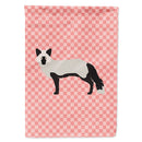 Silver Fox Pink Check House Flag 28x40 Porch Sleeve Pole Decorative Outside Yard Banner Artwork Wall Hanging, Polyester