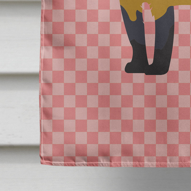 Yellow-Throated Marten Pink Check Flag Canvas House Size BB7874CHF