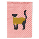 Yellow-Throated Marten Pink Check House Flag 28x40 Porch Sleeve Pole Decorative Outside Yard Banner Artwork Wall Hanging, Polyester