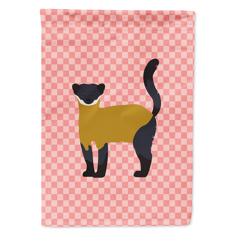 Yellow-Throated Marten Pink Check Flag Canvas House Size BB7874CHF