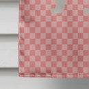 White Arctic Fox Pink Check House Flag 28x40 Porch Sleeve Pole Decorative Outside Yard Banner Artwork Wall Hanging, Polyester