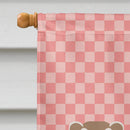 Ferret Pink Check House Flag 28x40 Porch Sleeve Pole Decorative Outside Yard Banner Artwork Wall Hanging, Polyester