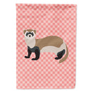 Ferret Pink Check House Flag 28x40 Porch Sleeve Pole Decorative Outside Yard Banner Artwork Wall Hanging, Polyester