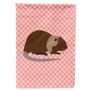 Coypu Nutria River Rat Pink Check House Flag 28x40 Porch Sleeve Pole Decorative Outside Yard Banner Artwork Wall Hanging, Polyester
