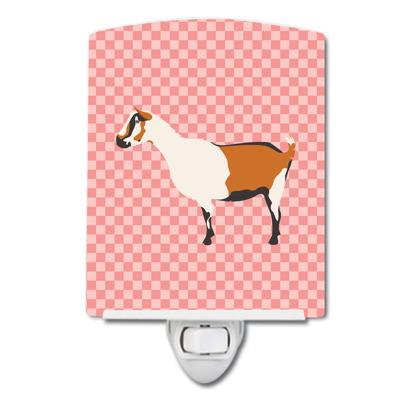 Alpine Goat Pink Check Ceramic Night Light BB7880CNL